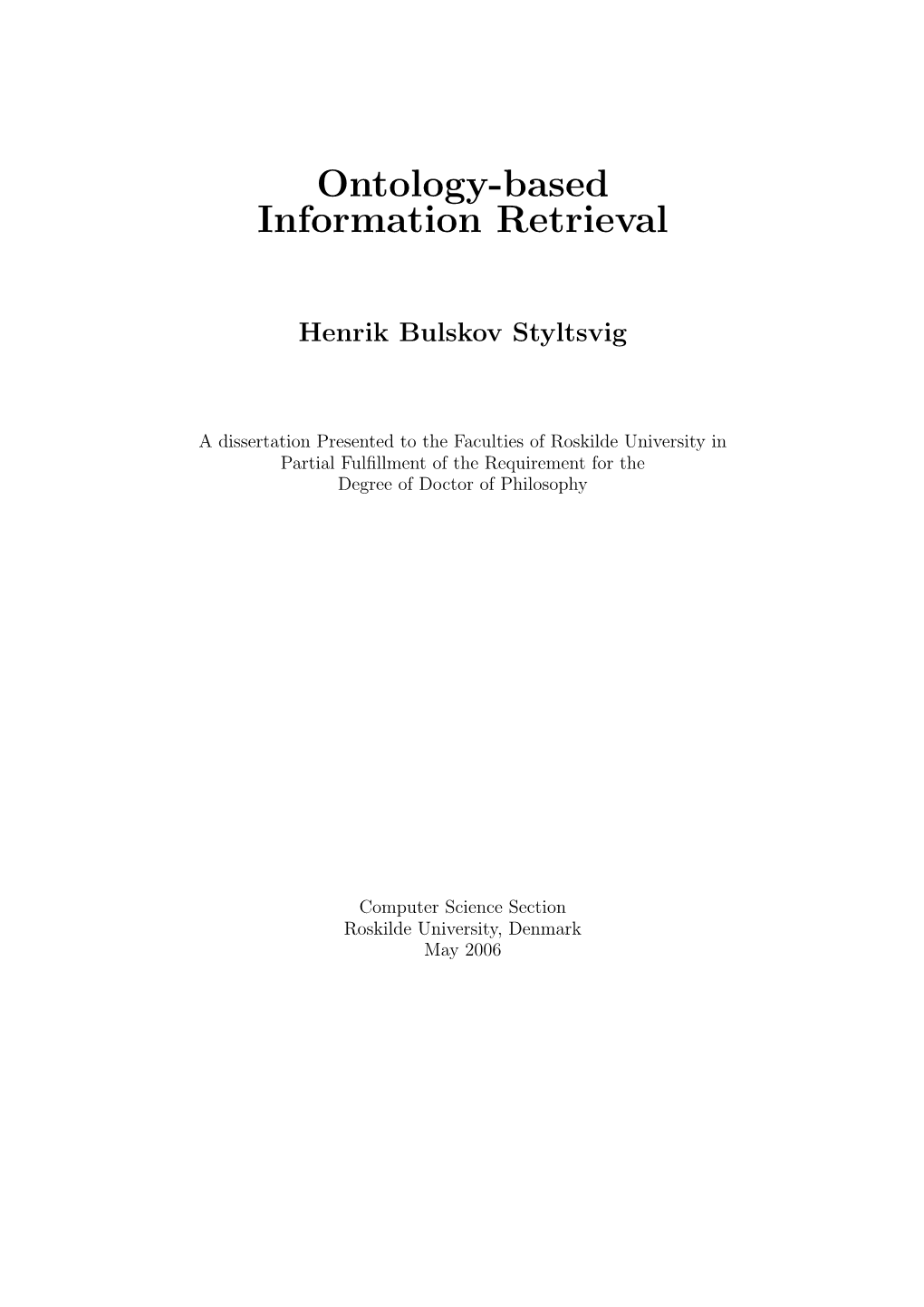 Ontology-Based Information Retrieval