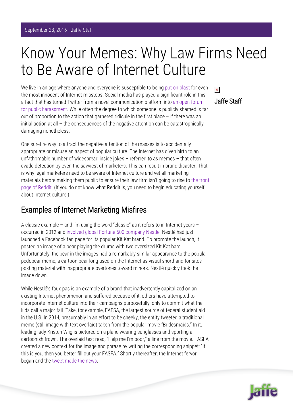 Why Law Firms Need to Be Aware of Internet Culture