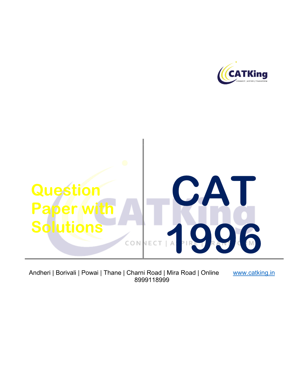 Question Paper with Solutions CAT 1996