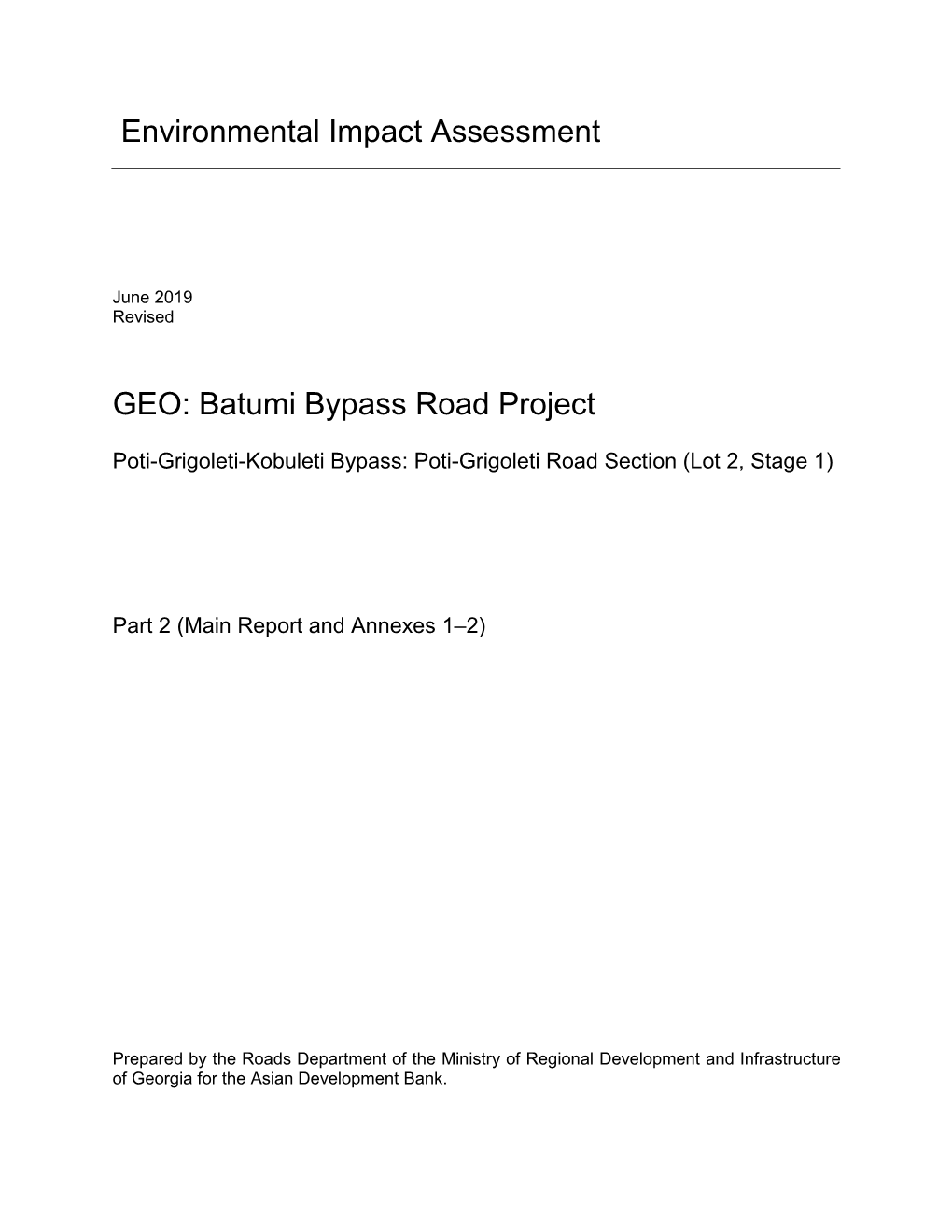 50064-001: Batumi Bypass Road Project