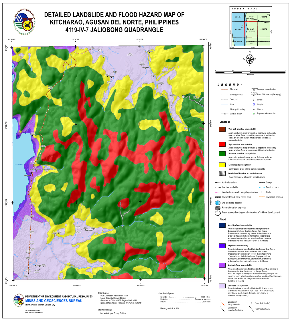 Detailed Landslide and Flood Hazard Map of Kitcharao