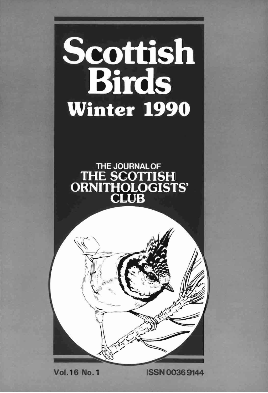 ISSN 00389144 Scottish Birds the Journal of the Scottish Ornithologists' Club