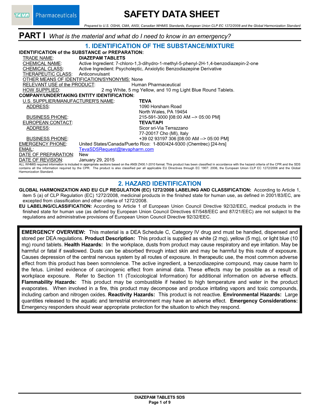 Material Safety Data Sheet