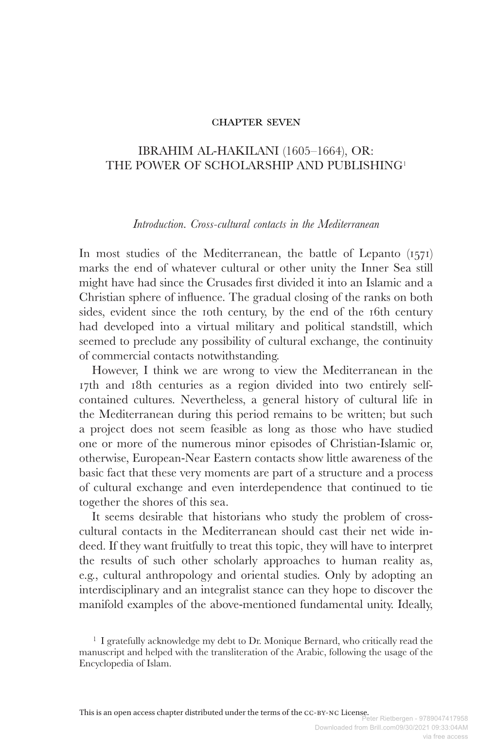 Chapter Seven: Ibrahim Al-Hakilani (1605–1664), Or: the Power Of