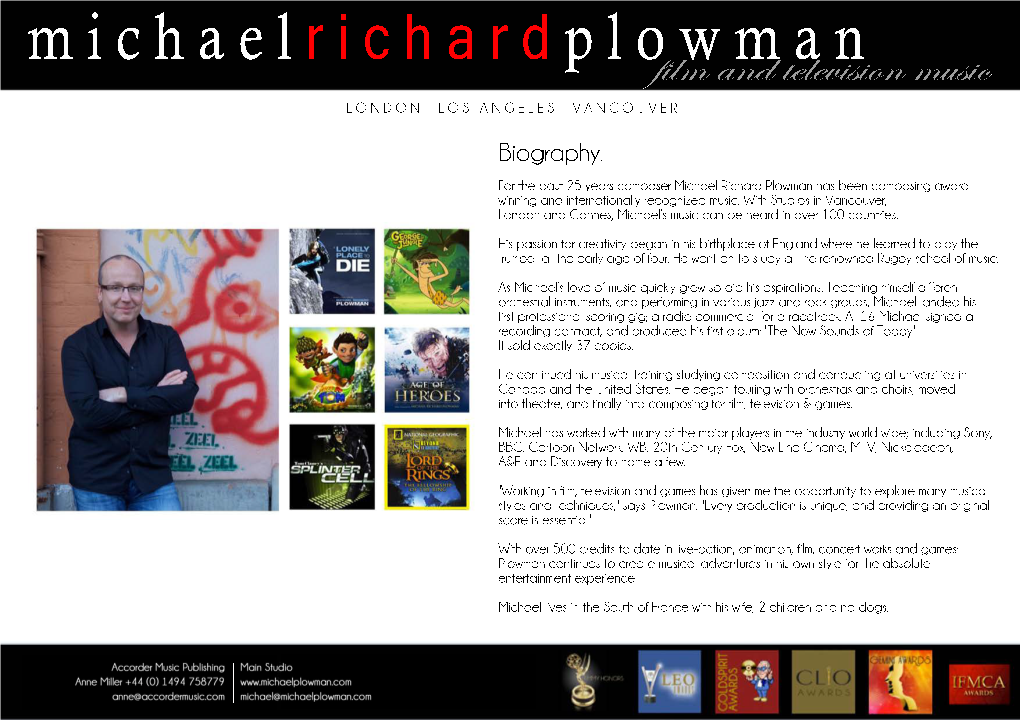 Michael Richard Plowman Full Resume