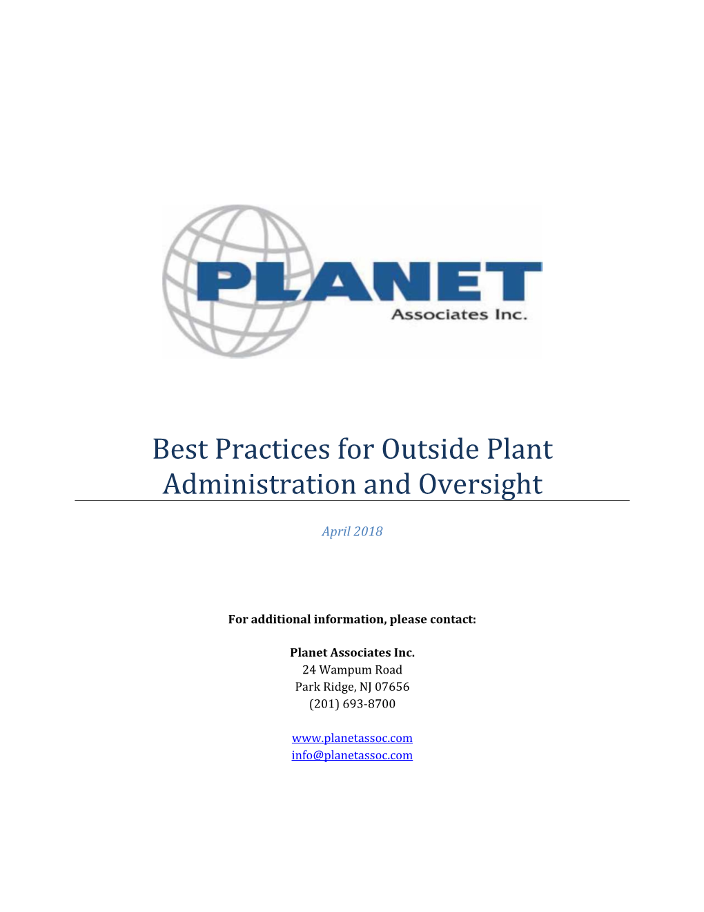 Best Practices for Outside Plant Administration and Oversight