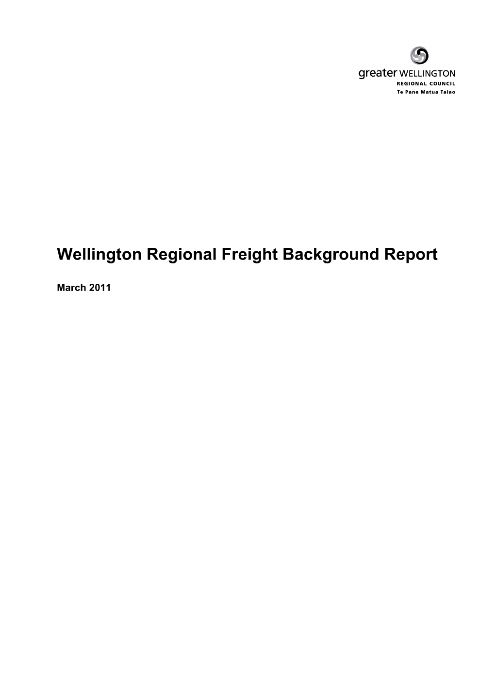 Wellington Regional Freight Background Report