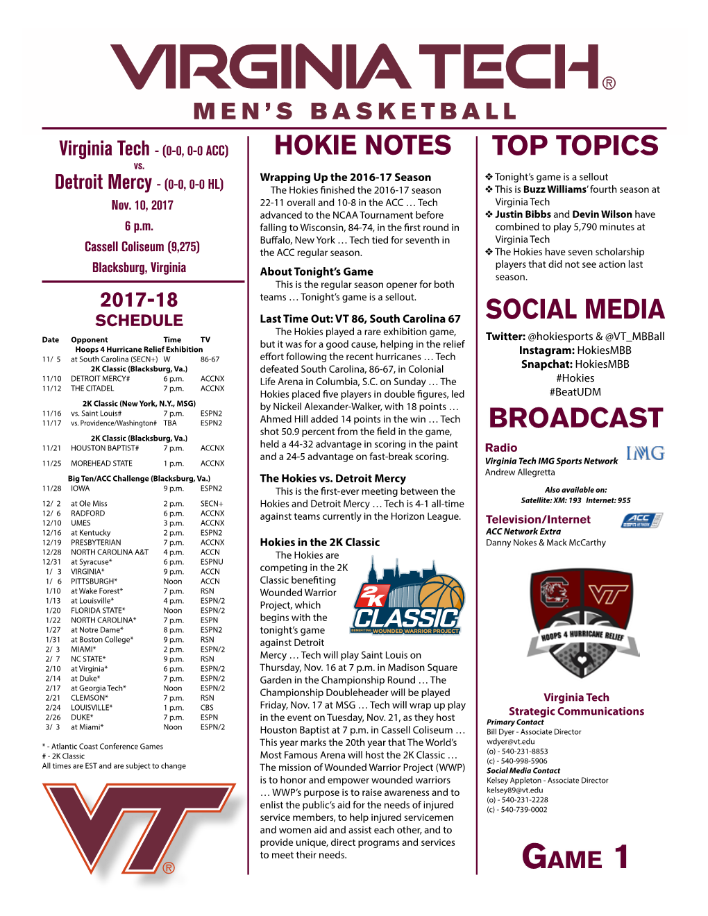 Social Media Top Topics Hokie Notes Broadcast