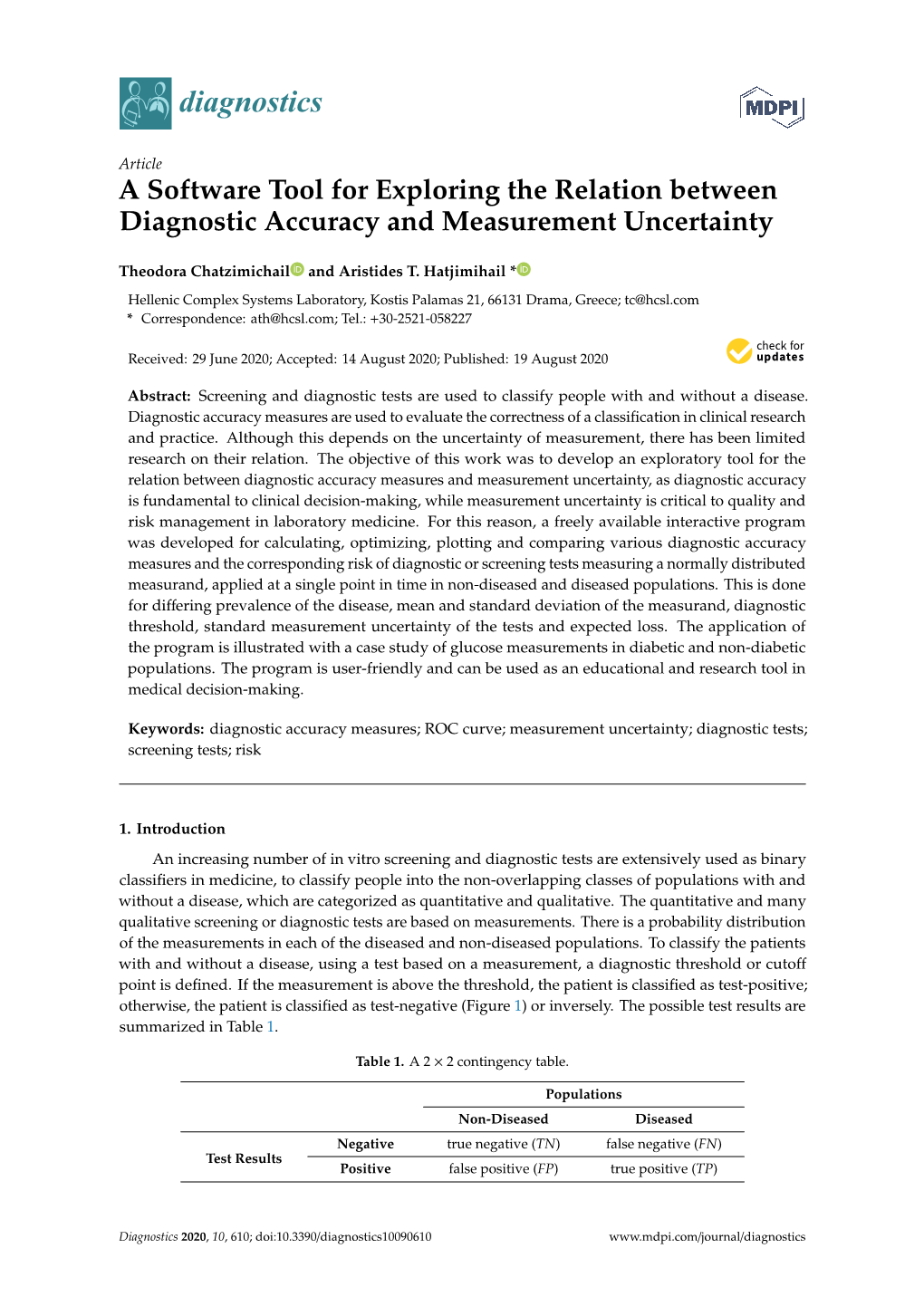 A Software Tool for Exploring the Relation Between Diagnostic Accuracy and Measurement Uncertainty