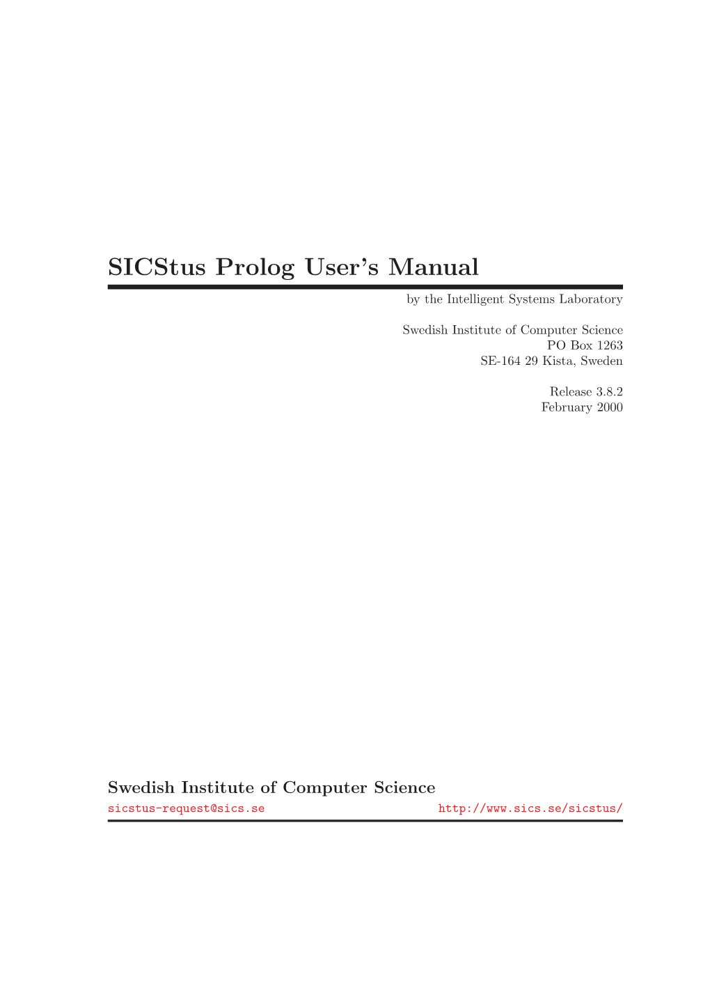 In Sicstus Prolog Manual