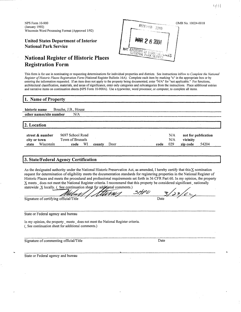 National Register of Historic Places Registration Form