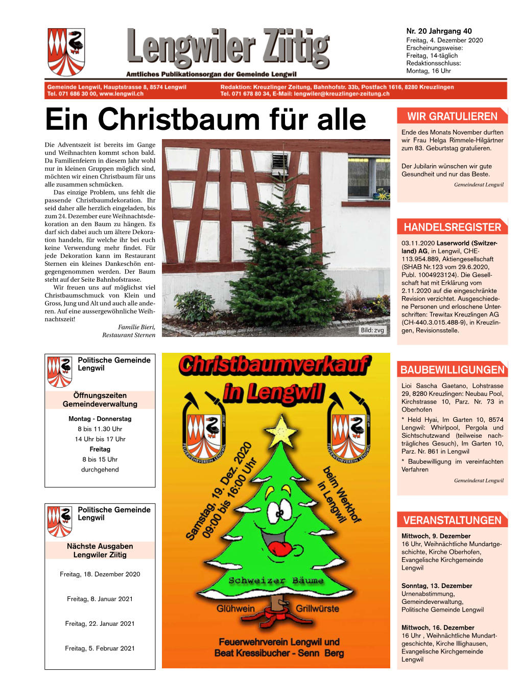 Ein Christbaum Für Alle Ende Des Monats November Durften Wir Frau Helga Rimmele-Hilgärtner Die Adventszeit Ist Bereits Im Gange Zum 83