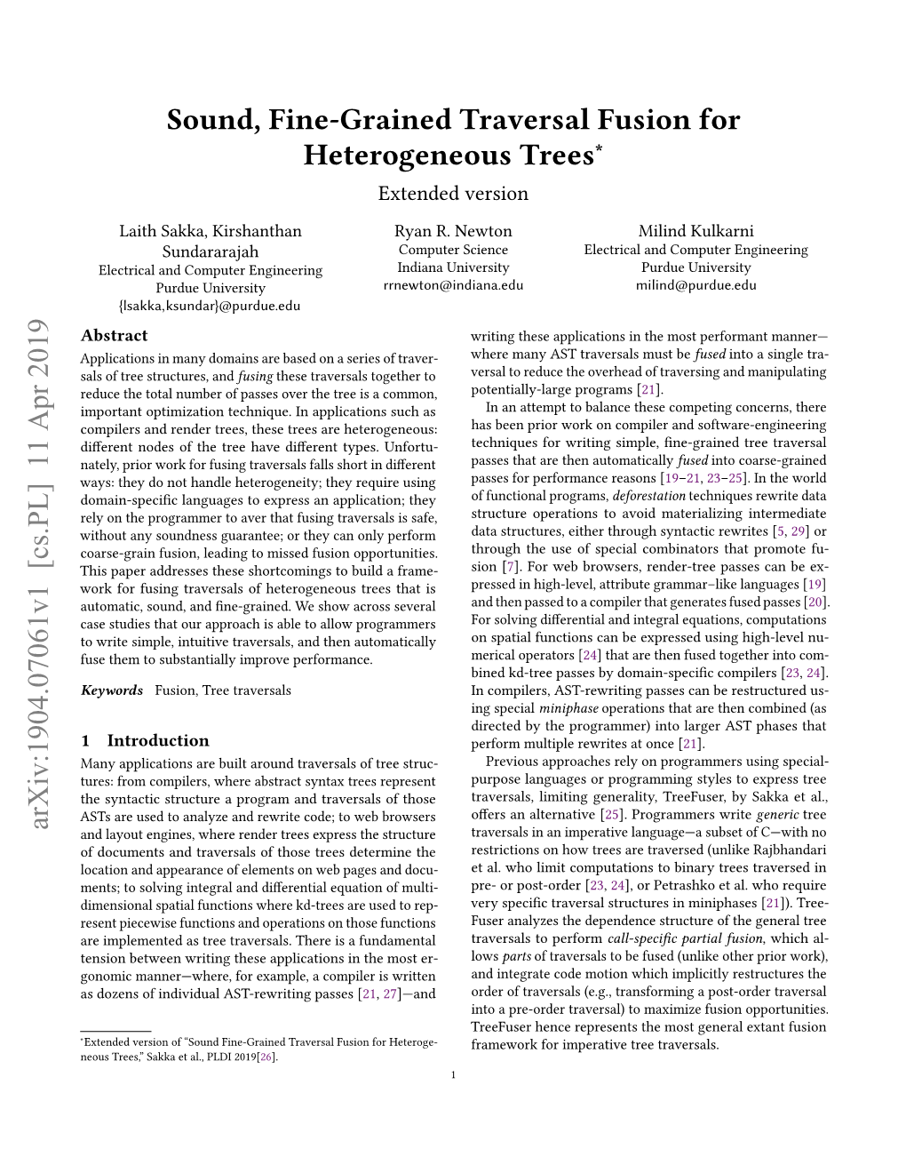 Sound, Fine-Grained Traversal Fusion for Heterogeneous Trees∗ Extended Version