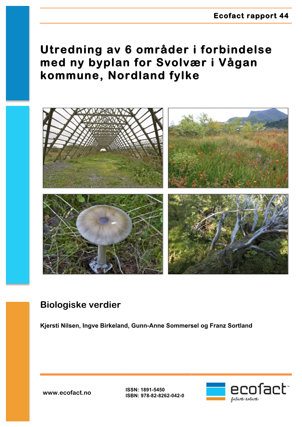 Utredning Av 6 Områder I Forbindelse Med Ny Byplan for Svolvær I Vågan Kommune, Nordland Fylke