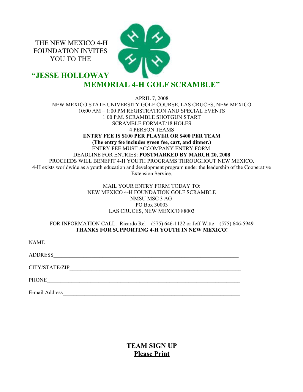 The New Mexico 4-H Foundation Invites You to The