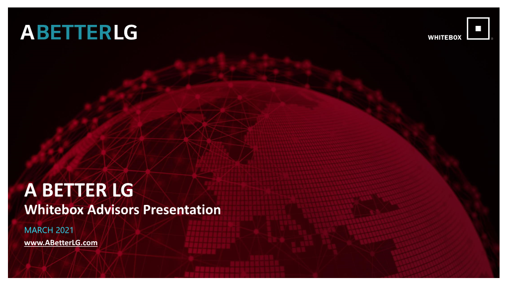 Lg Corporation (“Lg” Or the “Company”)