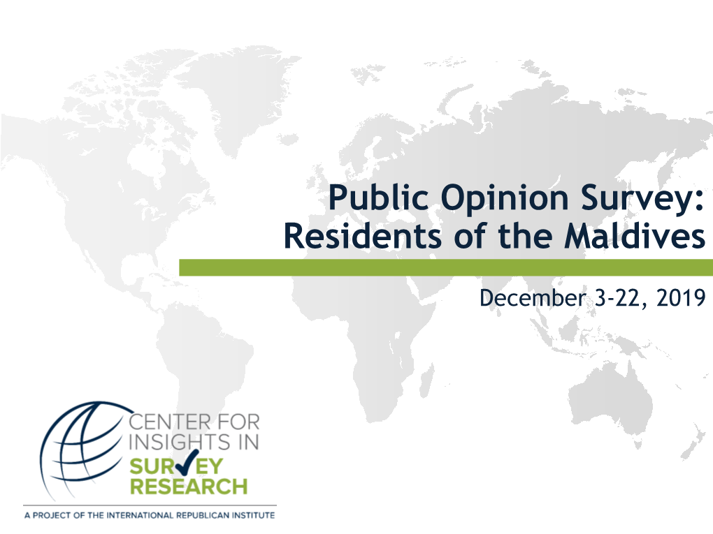 Public Opinion Survey: Residents of the Maldives