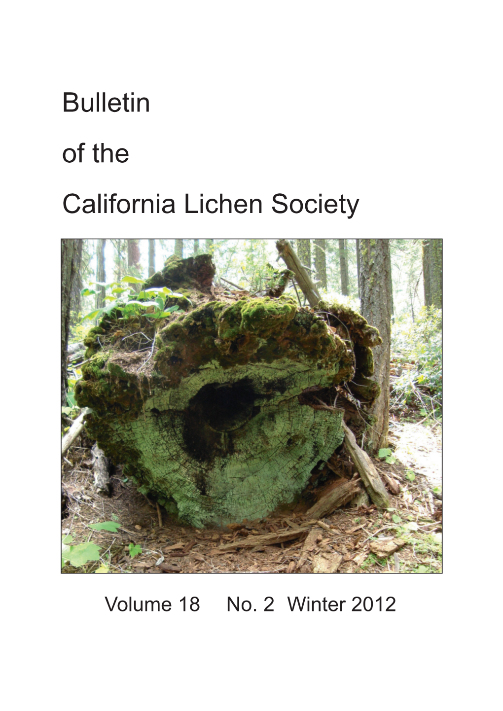 Bulletin of the California Lichen Society