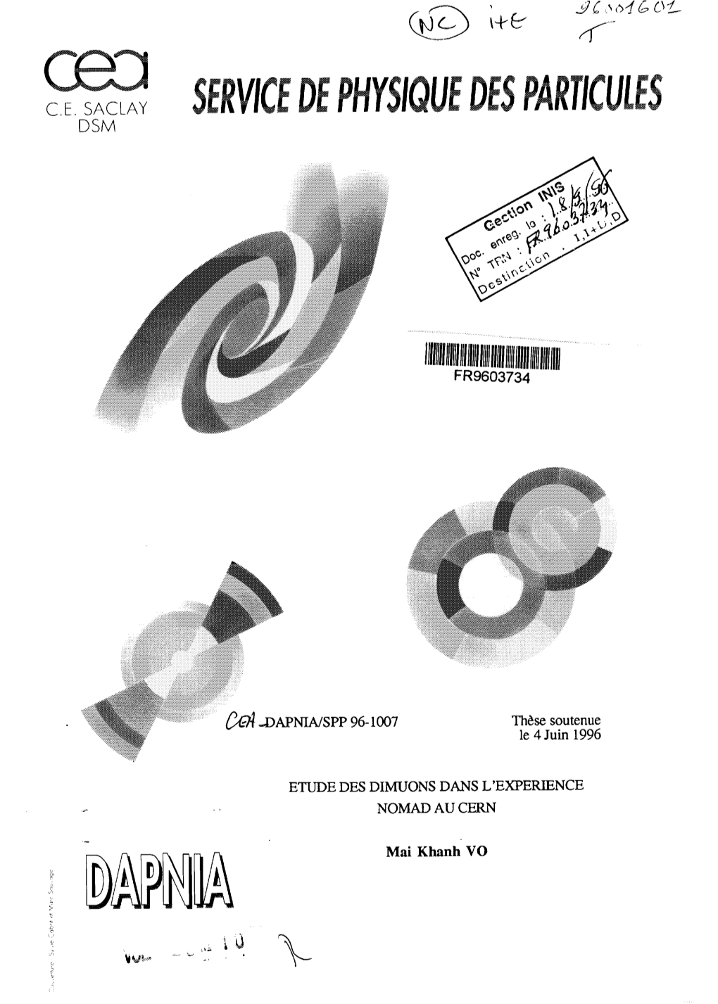 CE. SACLAY DSM Gft-DAPNIA/SPP 96-1007