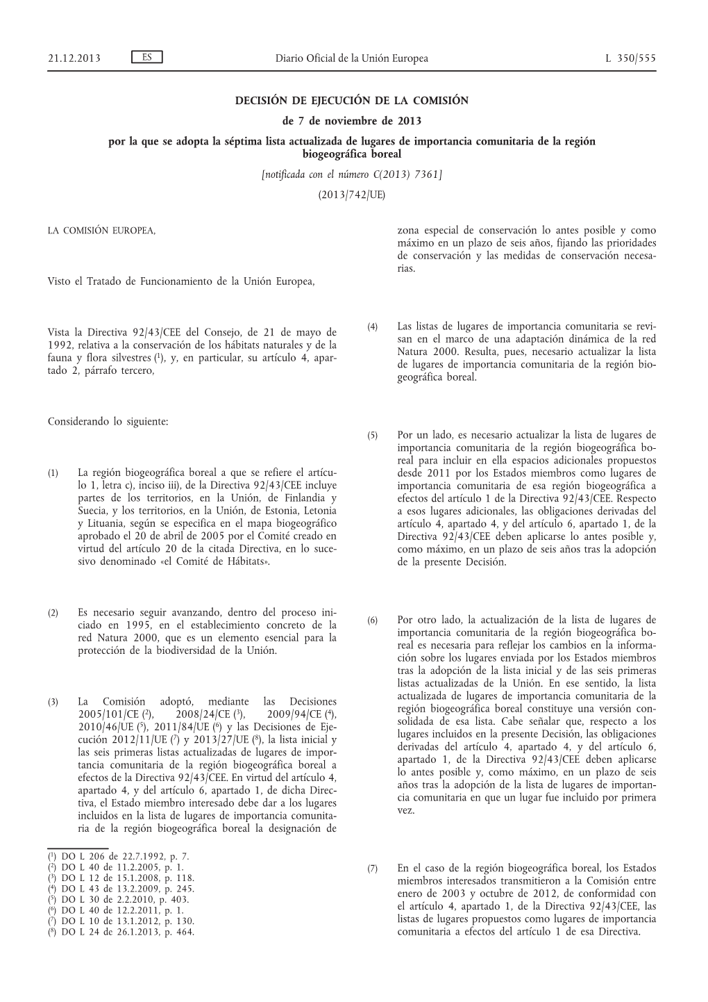 DECISIÓN DE EJECUCIÓN DE LA COMISIÓN De 7 De Noviembre De