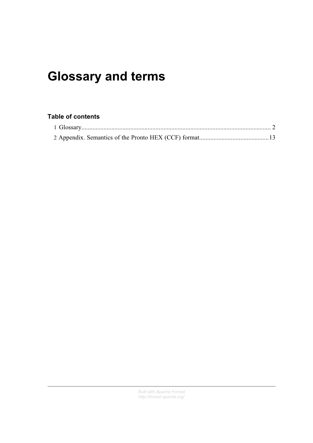 Glossary and Terms