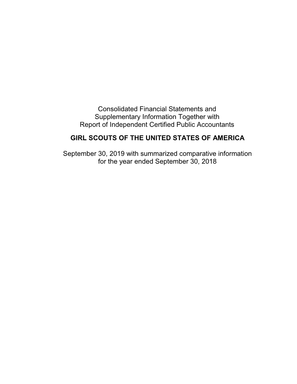 GSUSA 2019 Audited Financial Statements