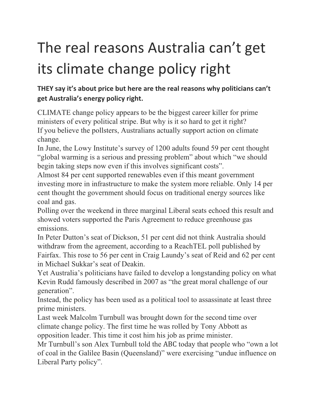 The Real Reasons Australia Can't Get Its Climate Change Policy Right