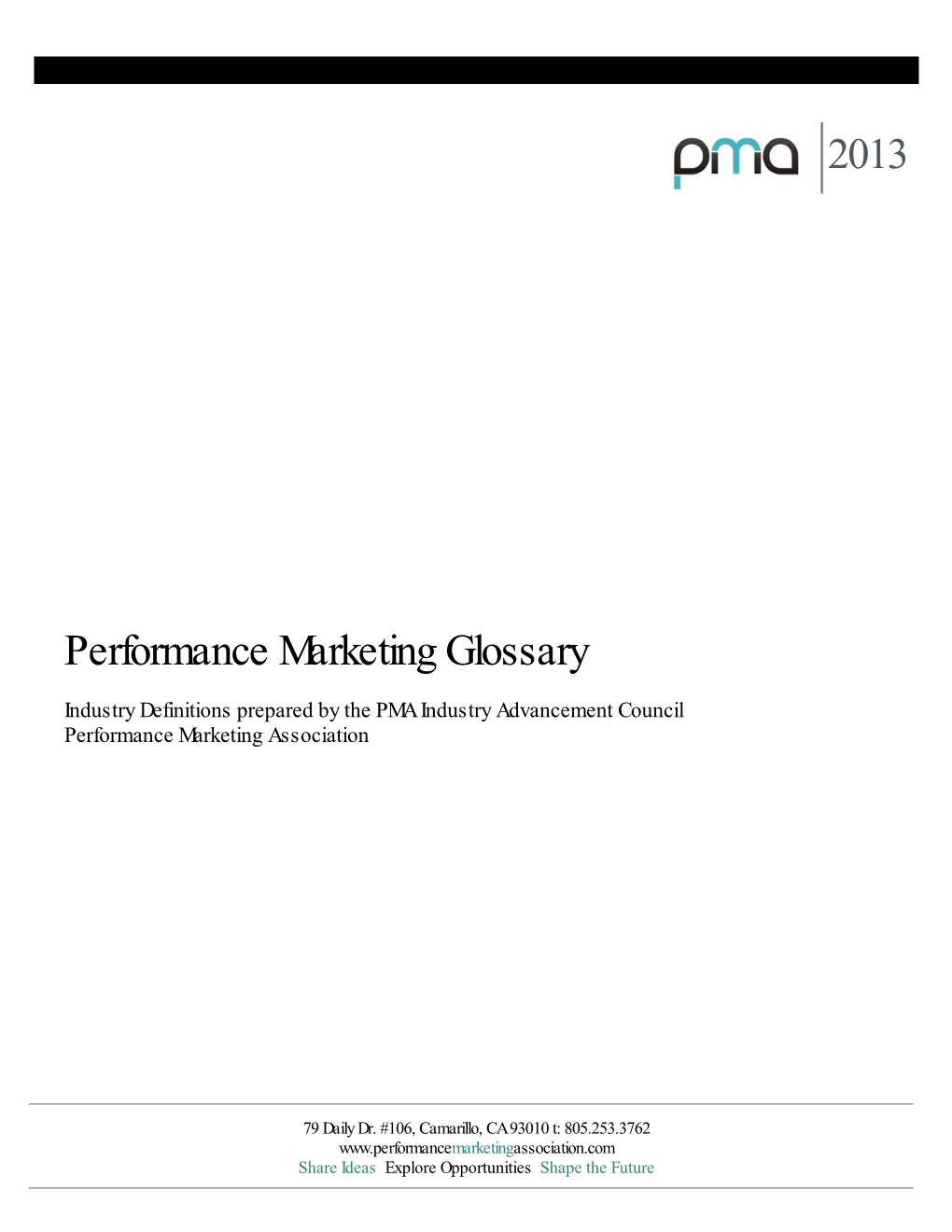 Performance Marketing Glossary 2013