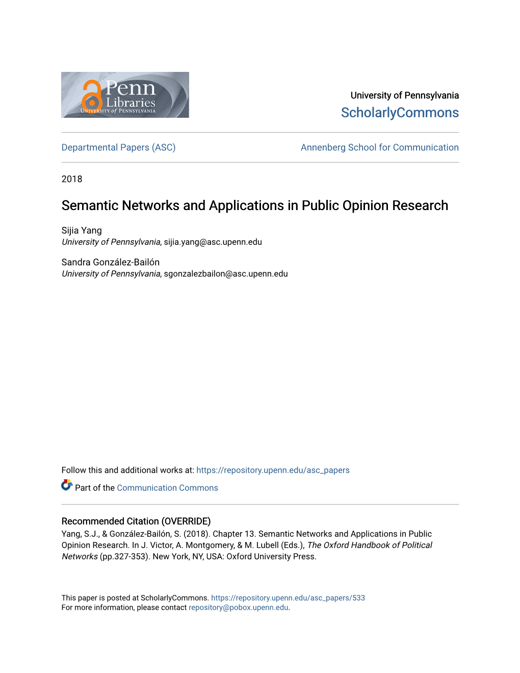 Semantic Networks and Applications in Public Opinion Research