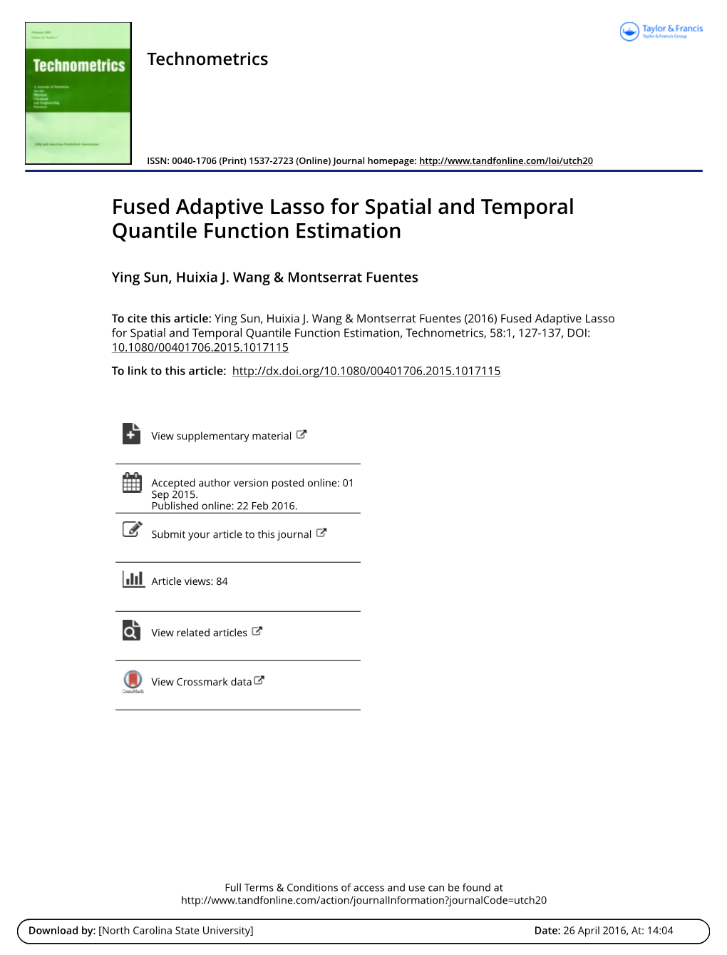 Fused Adaptive Lasso for Spatial and Temporal Quantile Function Estimation