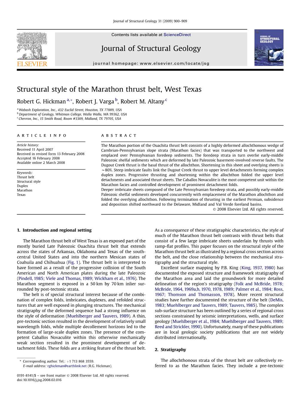 Structural Style of the Marathon Thrust Belt, West Texas