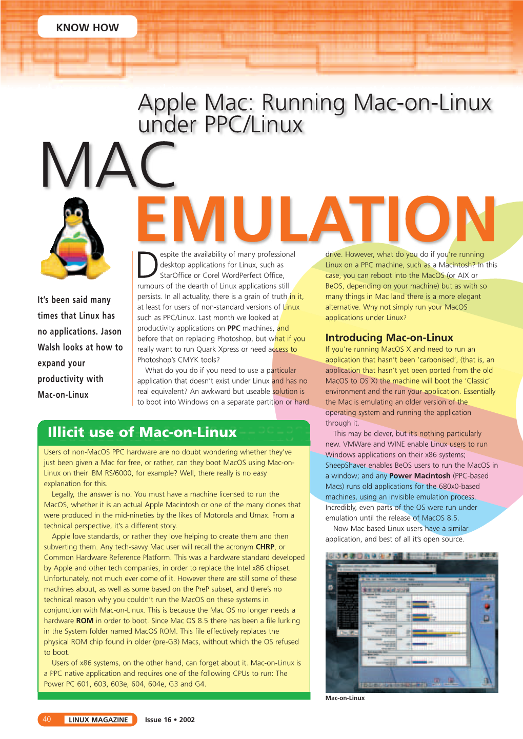 40 LINUX MAGAZINE Issue 16 • 2002 KNOW HOW