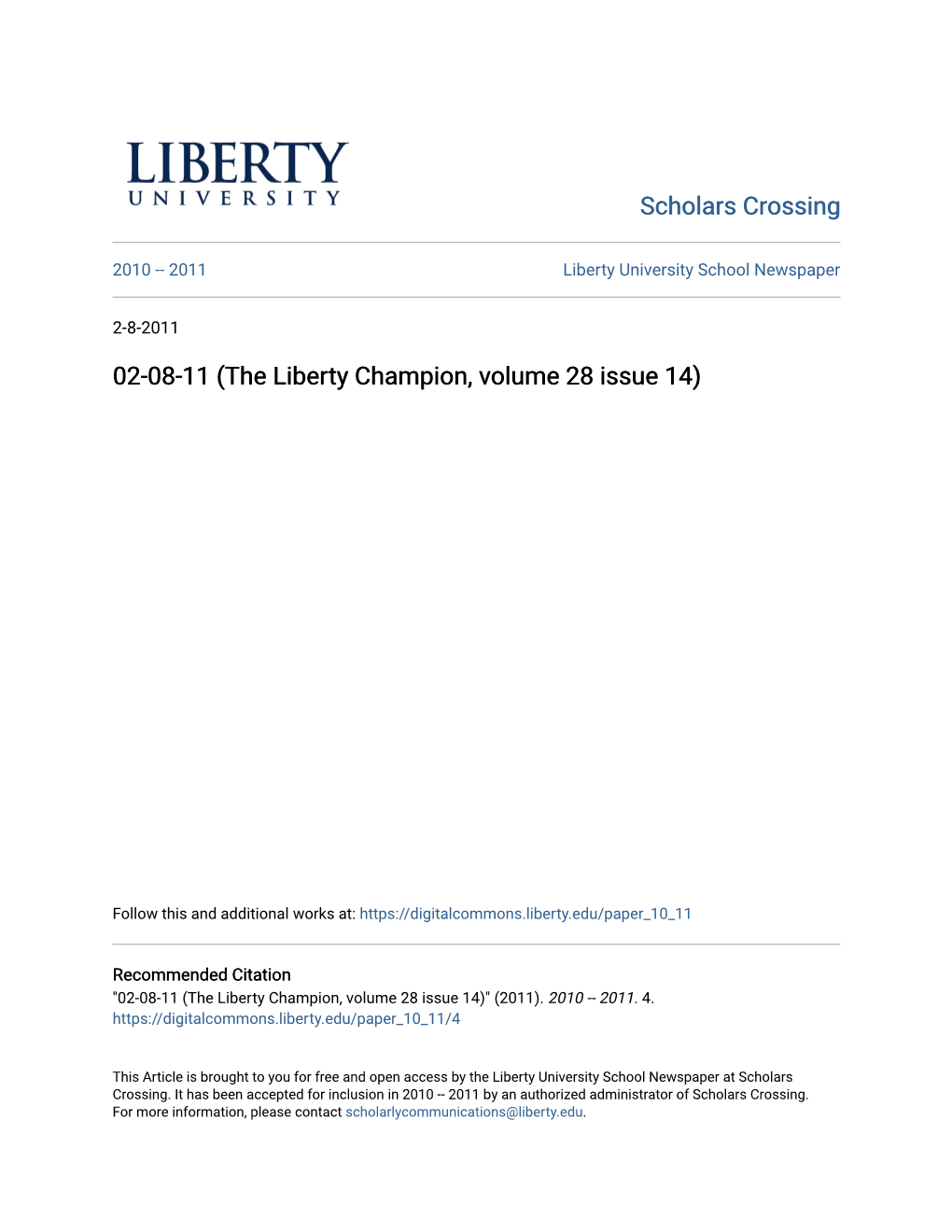 The Liberty Champion, Volume 28 Issue 14)