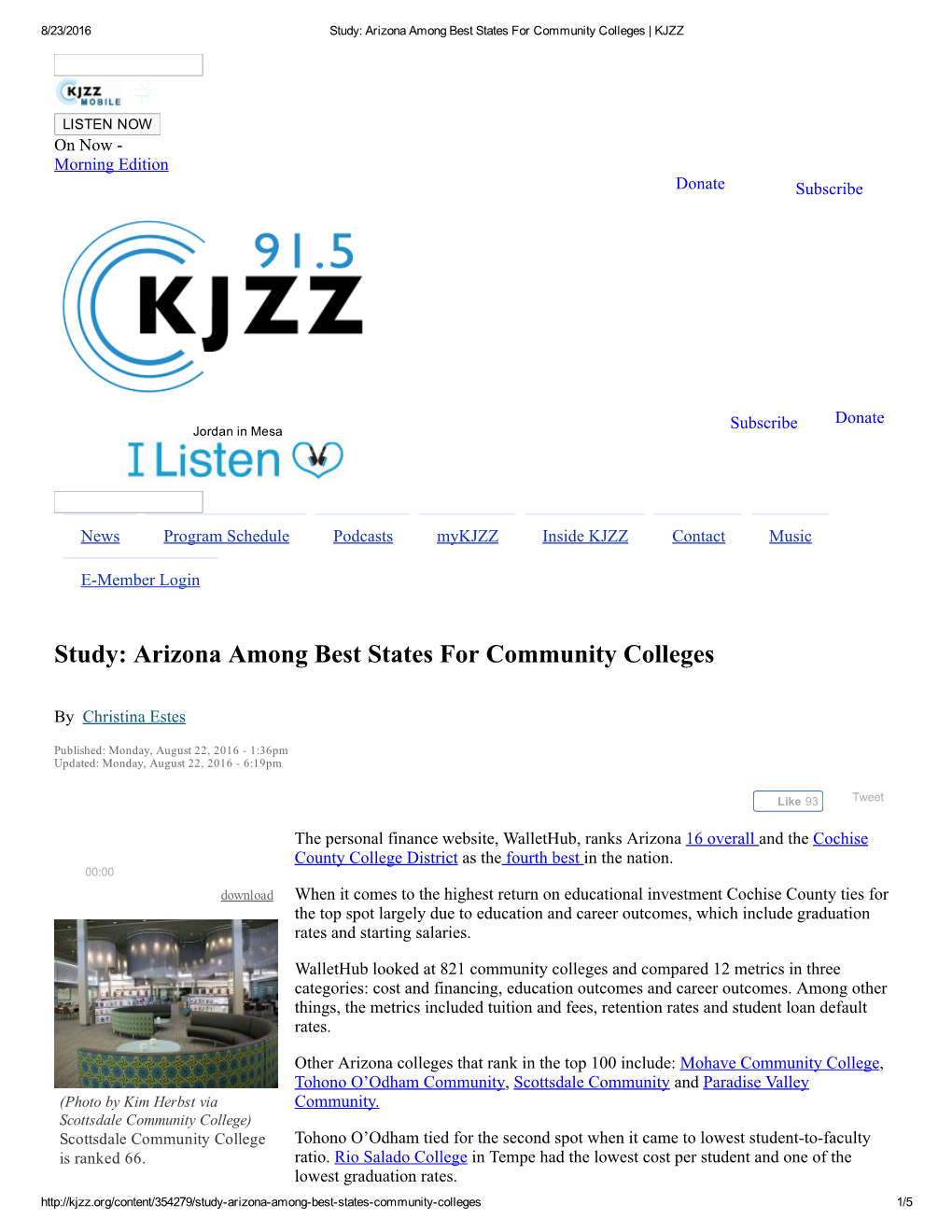 Study: Arizona Among Best States for Community Colleges | KJZZ