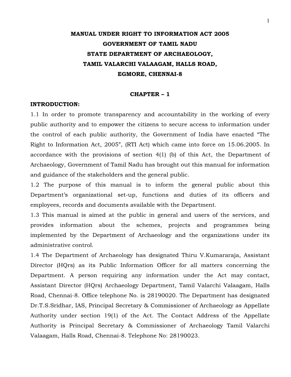 1 Manual Under Right to Information Act 2005
