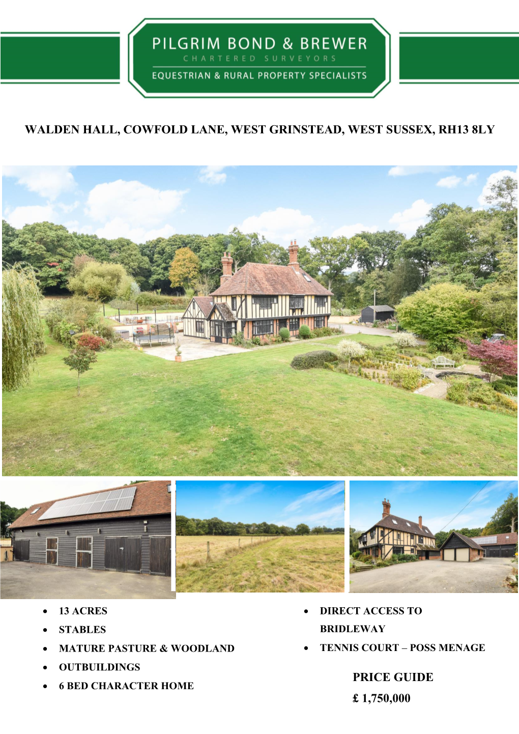 Walden Hall, Cowfold Lane, West Grinstead, West Sussex, Rh13 8Ly