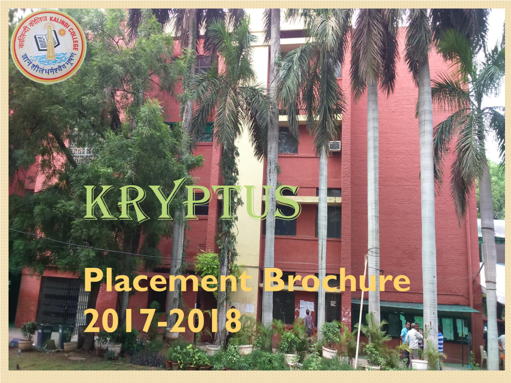 Placement Brochure 2017-2018 CONTENTS