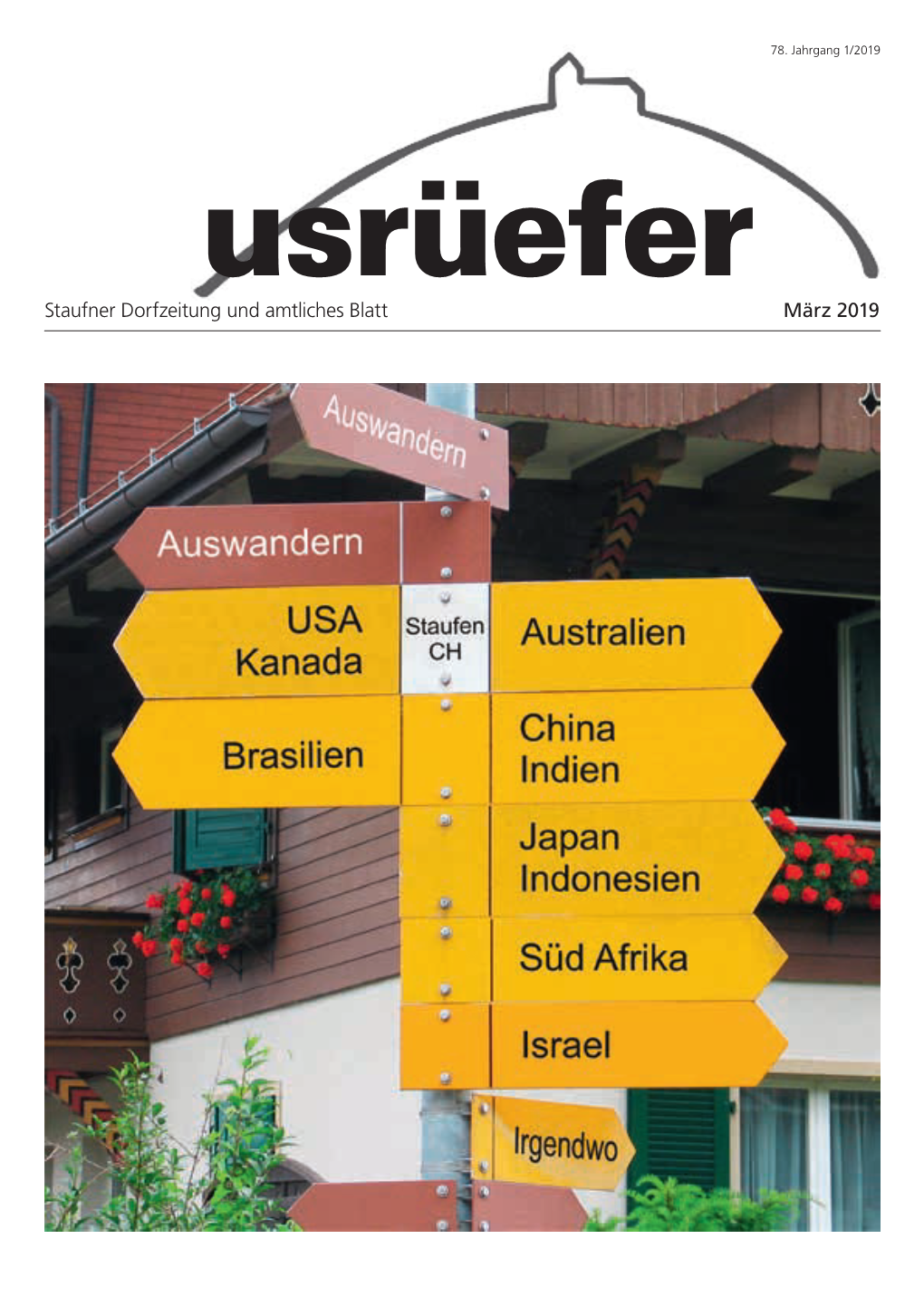 Staufner Dorfzeitung Und Amtliches Blatt März 2019 Die Immobilien-Treuhänder Straub & Partner AG 5600 Lenzburg 062 885 80 60 Straub-Partner.Ch