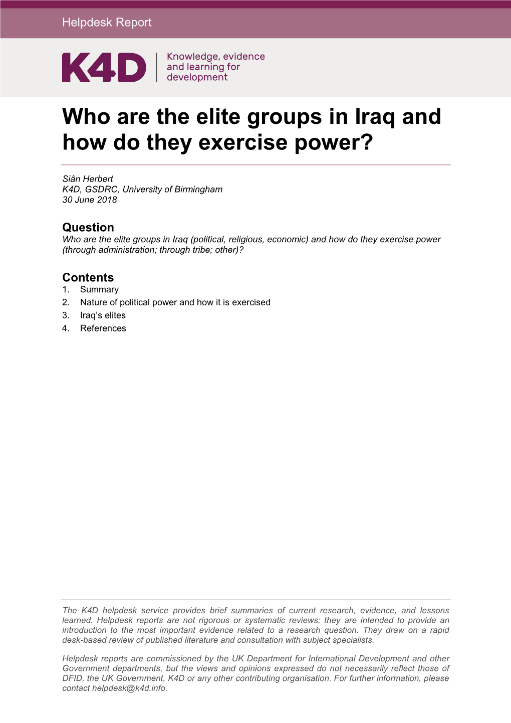 Who Are the Elite Groups in Iraq and How Do They Exercise Power?