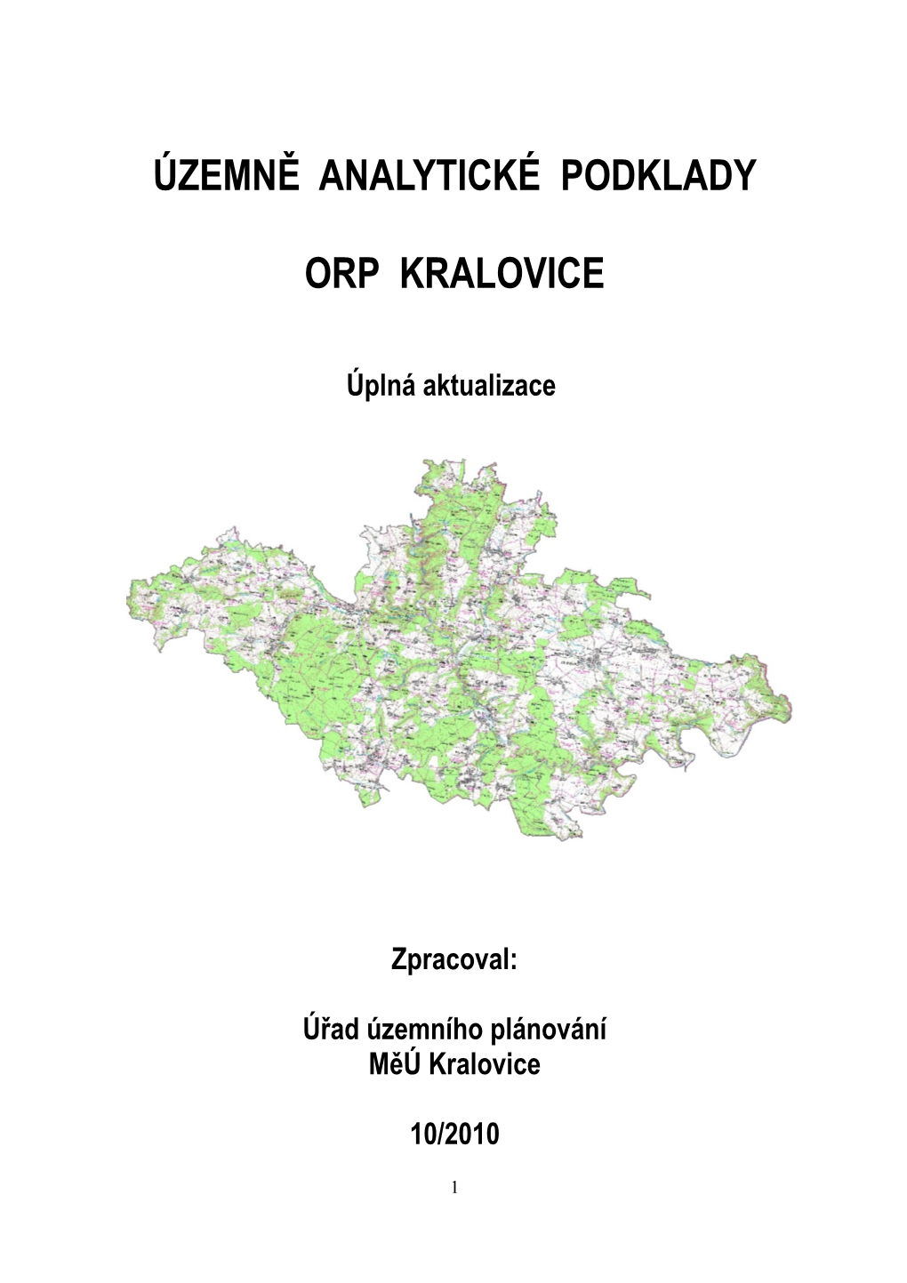 Územně Analytické Podklady Orp Kralovice