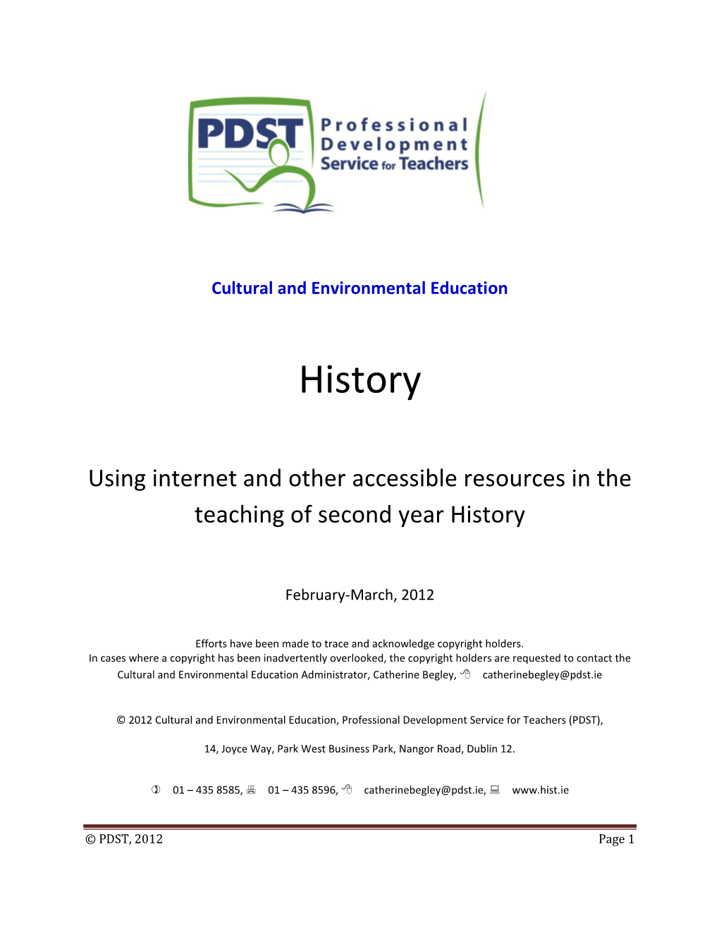 Using the Internet for Teaching Second Year History
