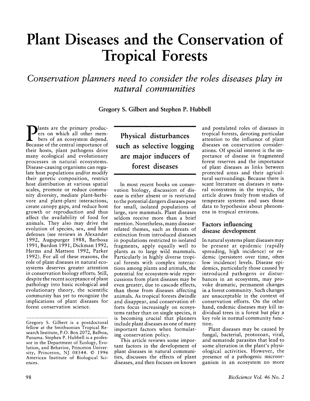 Gilberthubbell1996bioscience.Pdf