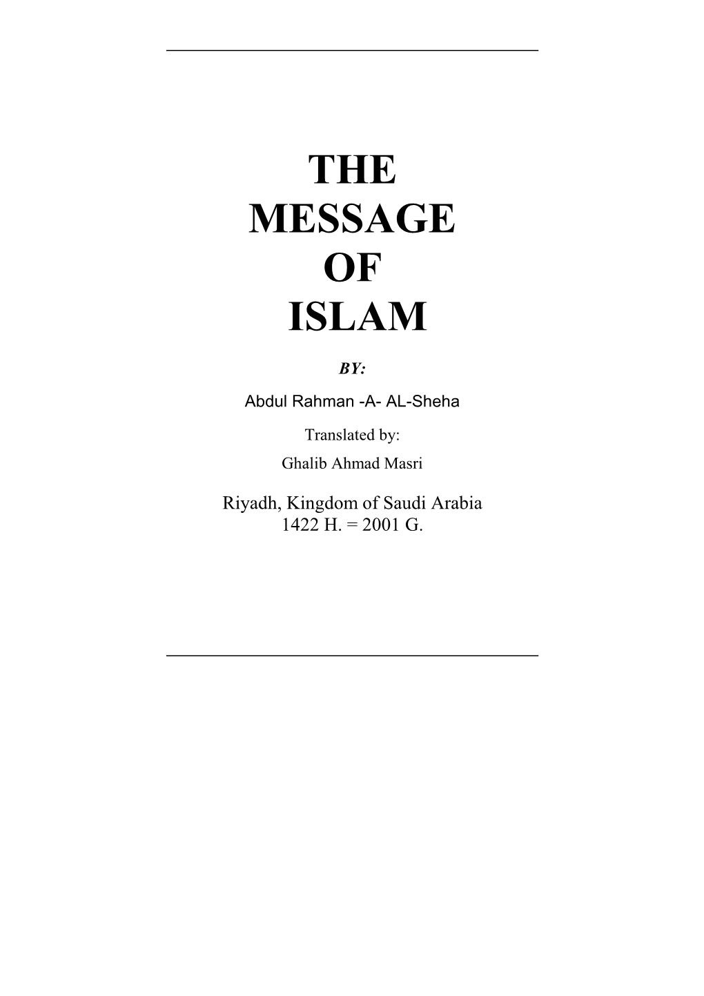 The Message of Islam