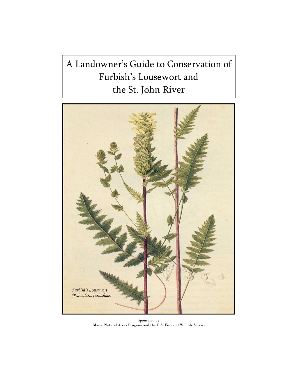 A Landowner's Guide to Conservation of Furbish's Lousewort and the St