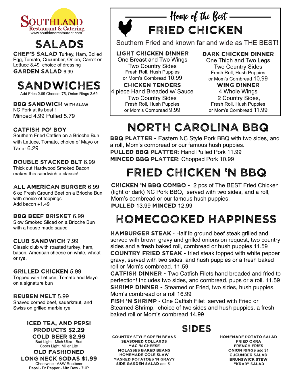 Home of the Best Fried Chicken North Carolina Bbq Sandwiches Fried