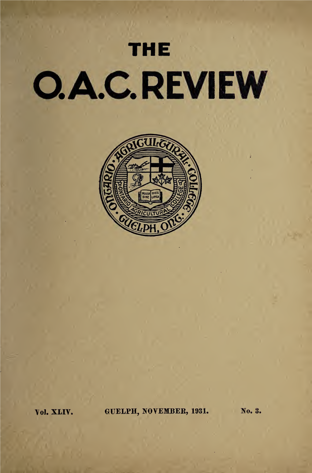 OAC Review Volume 44 Issue 3, November 1931