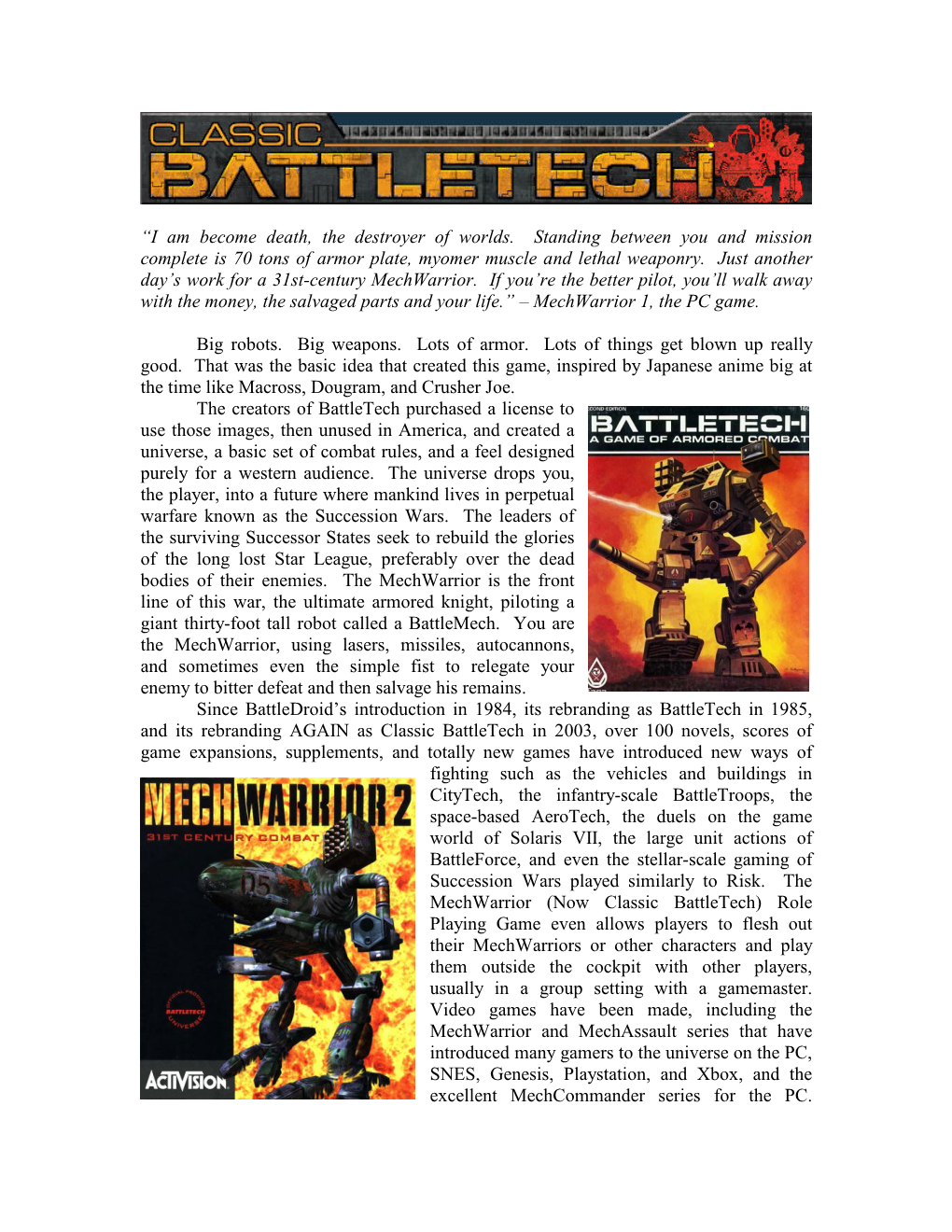 Battletech RGC Article Final