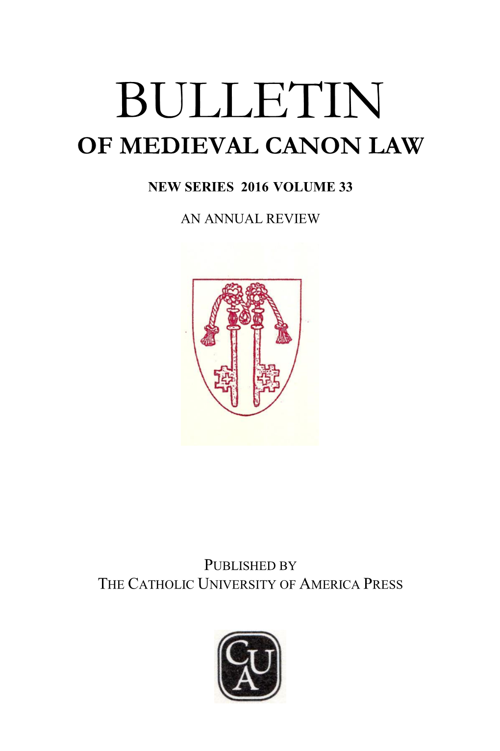 Bulletin of Medieval Canon Law