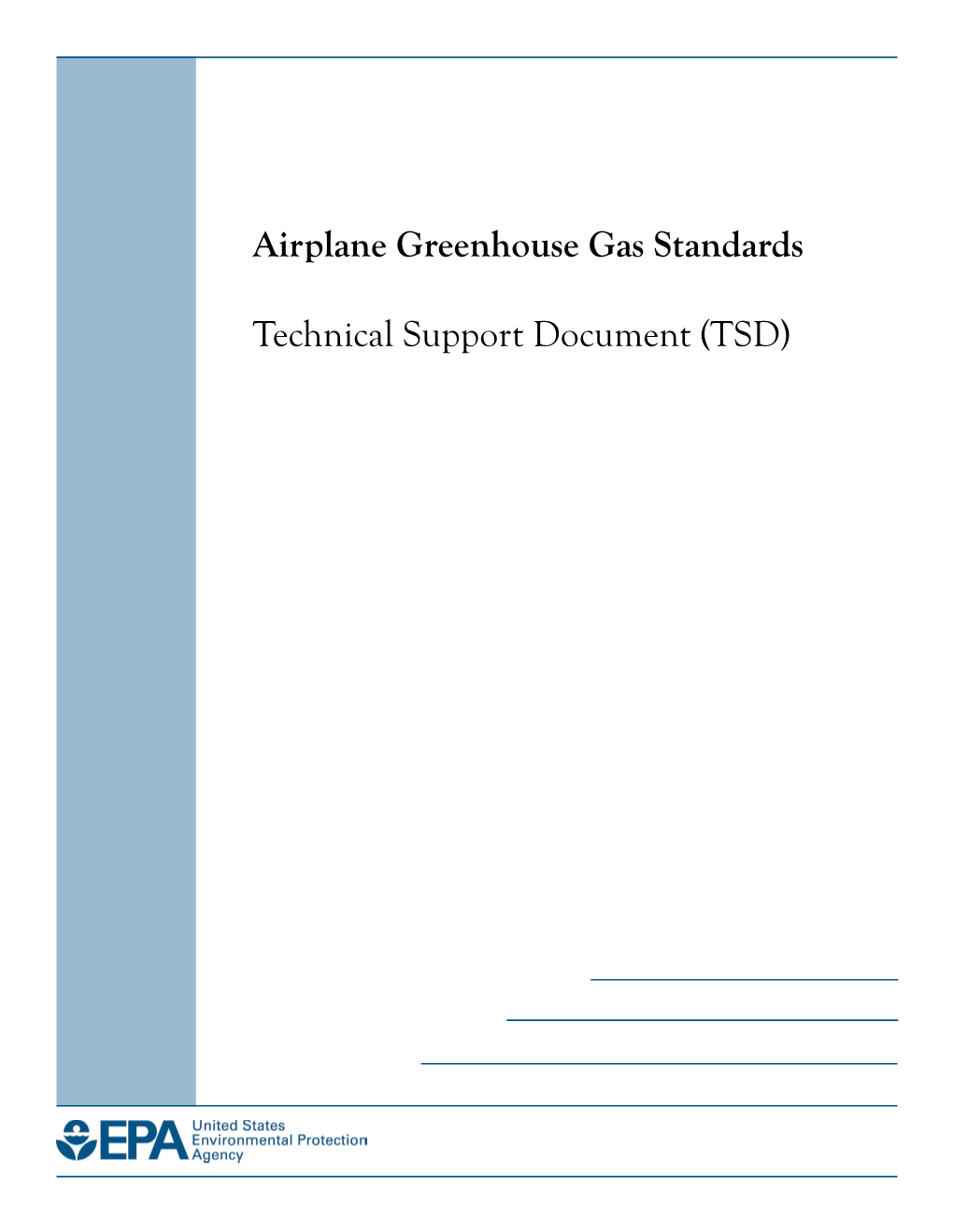 Airplane Greenhouse Gas Standards Technical Support Document