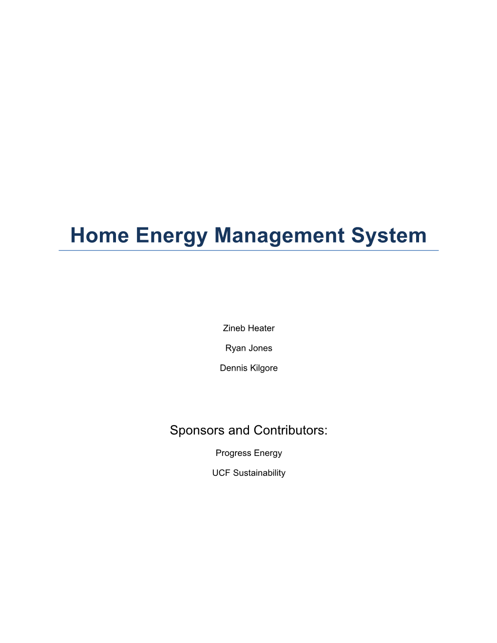 Home Energy Management System